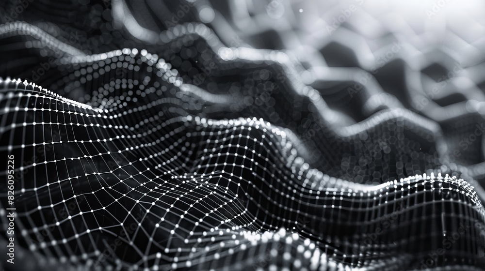 Poster 3d modeling scientific visualization: an illustration demonstrating a wireframe model used in scient