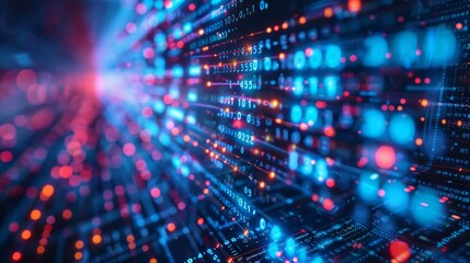 Fototapeta premium Digital Grid Cyber Technology: A photo showing a digital grid related to cyber technology