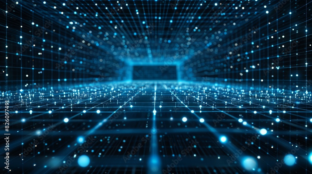 Poster Digital Grid Network Connection: A photo showing a digital grid symbolizing network