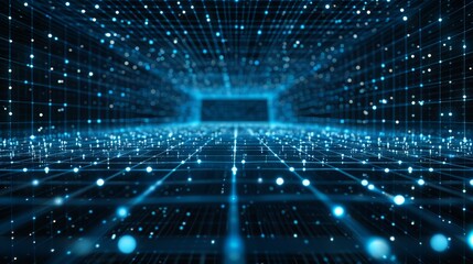 Fototapeta premium Digital Grid Network Connection: A photo showing a digital grid symbolizing network