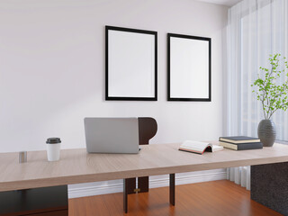 Modern Living Room Interior Mockup with a Wall Poster Frame and beautiful Design