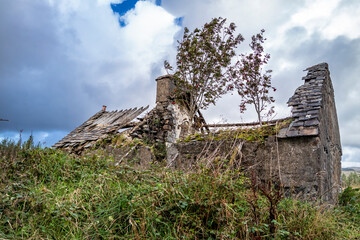 Derelict house in the forest at Letterilly by Glenties, County Donegal, Ireland