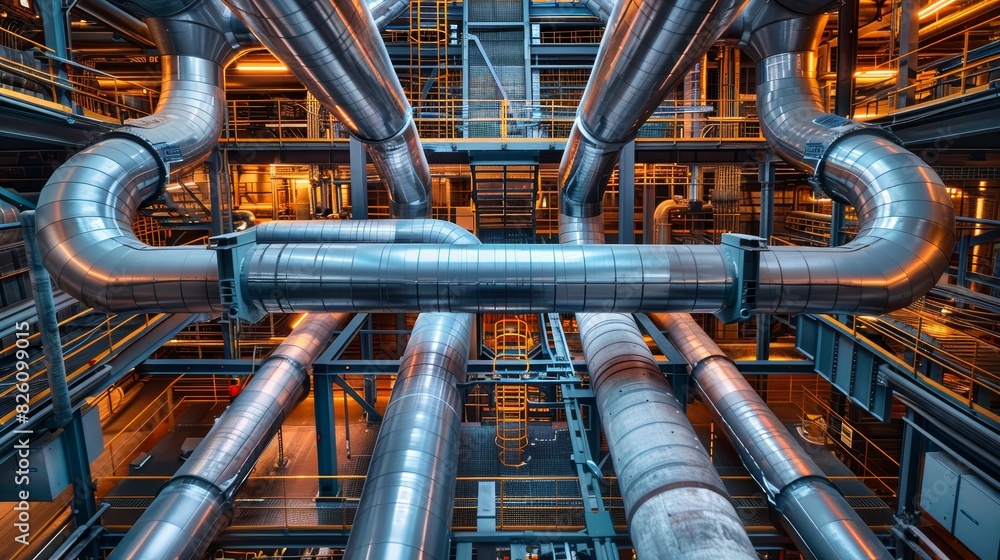 Poster engineering architecture mechanical system: a photo illustrating the mechanical system of a building