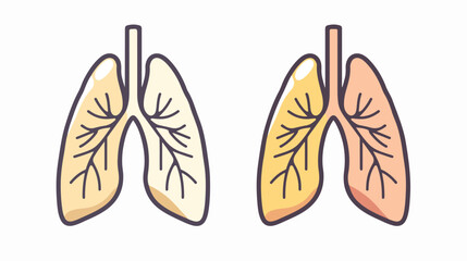 Lungs icon. Breath line symbol. Respiratory sign Cartoon