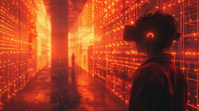 Virtual Reality Creative Exploration: An illustration showing creative exploration in virtual reality