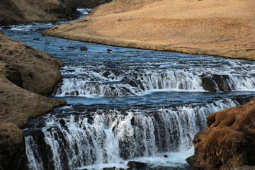 Island, Wasserfall am Verlauf des Skogafoss