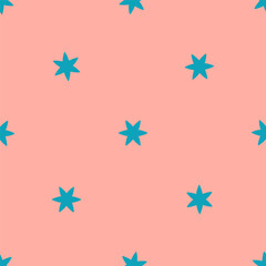 Fototapeta premium Pink seamless pattern with blue stars
