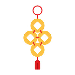Chinese New Year Amulets Icon With Flat Design Style