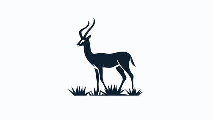 Logotype with silhouette of antelope or gazelle. Logo