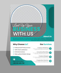 Modern and unique business flyer design template. Futuristic and formal layer maintain business flyer design template. 