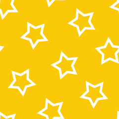Yellow seamless pattern with white bolt stars