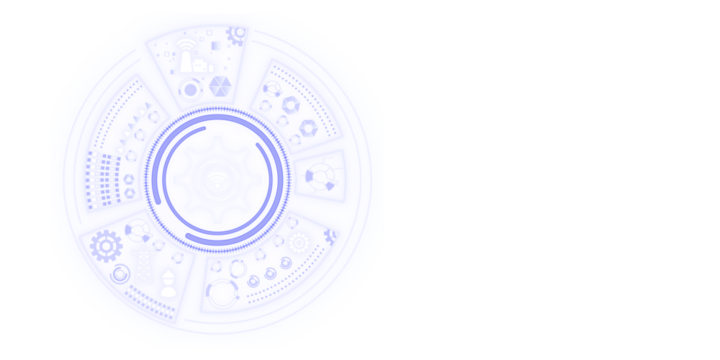 Abstract technological elements arranged in a circular fashion on a white background, depicting a concept of innovation and futuristic design - Powered by Adobe