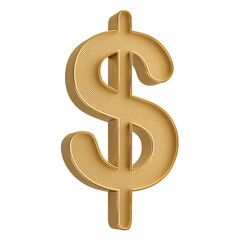 Dollar Symbol . 3D render golden Dollar