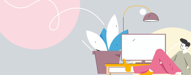 Internet financial management investment flat vector concept operation hand drawn illustration
