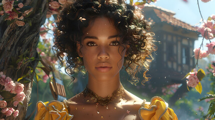 portrait of a black woman at tree house