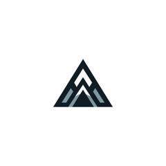mountain logo landscape with rocks at sunrise, Sea and Sun for Hipster Adventure Traveling logo