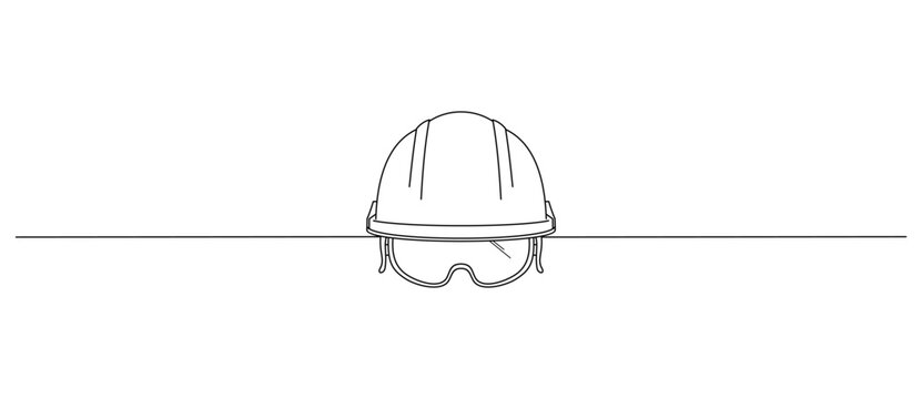 black outline safety helmet and goggles clip art preview