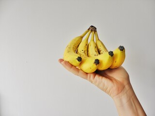 hand holding bananas