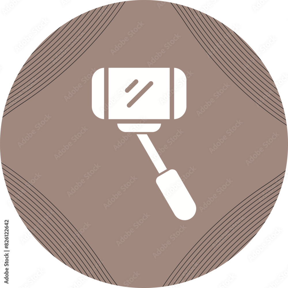 Poster selfie stick vector icon