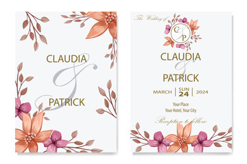 Decorative floral foliage ornamentation for wedding invitations infuses your stationery with natural elegance, evoking the romance and beauty of blooming gardens
