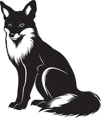 Obraz premium fox silhouette isolated on transparent background