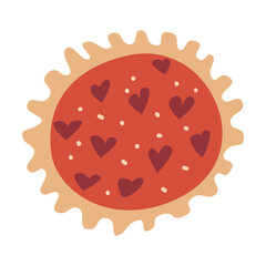 Autumn fall thanksgiving pastry bake vector illustration. Fall harvest festival pie with pumkin and berry. Can used for greeting card, poster, banner, cover template.