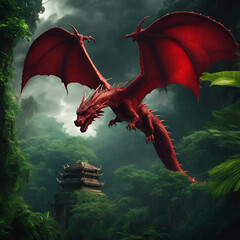red dragon in the night