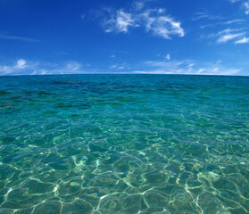 Blue sea water surface