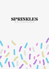 Realistic 3D sprinkles colorful design