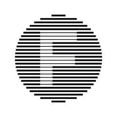 Naklejka premium Letter F Logo Icon with Rounded Line Pattern