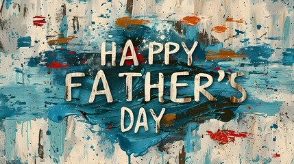 Colorful artistic illustration with "Happy Father's Day" text, featuring a vibrant abstract background for celebrating fathers