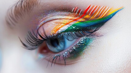 Bright eye shadow artistic stage make up