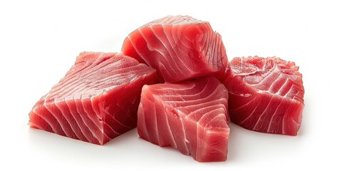 Fresh raw tuna steak , fish , seafood , tuna recipe with herbs and lemon juice , background , wallpaper , template.