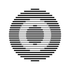 Letter O Logo Icon with Rounded Line Pattern