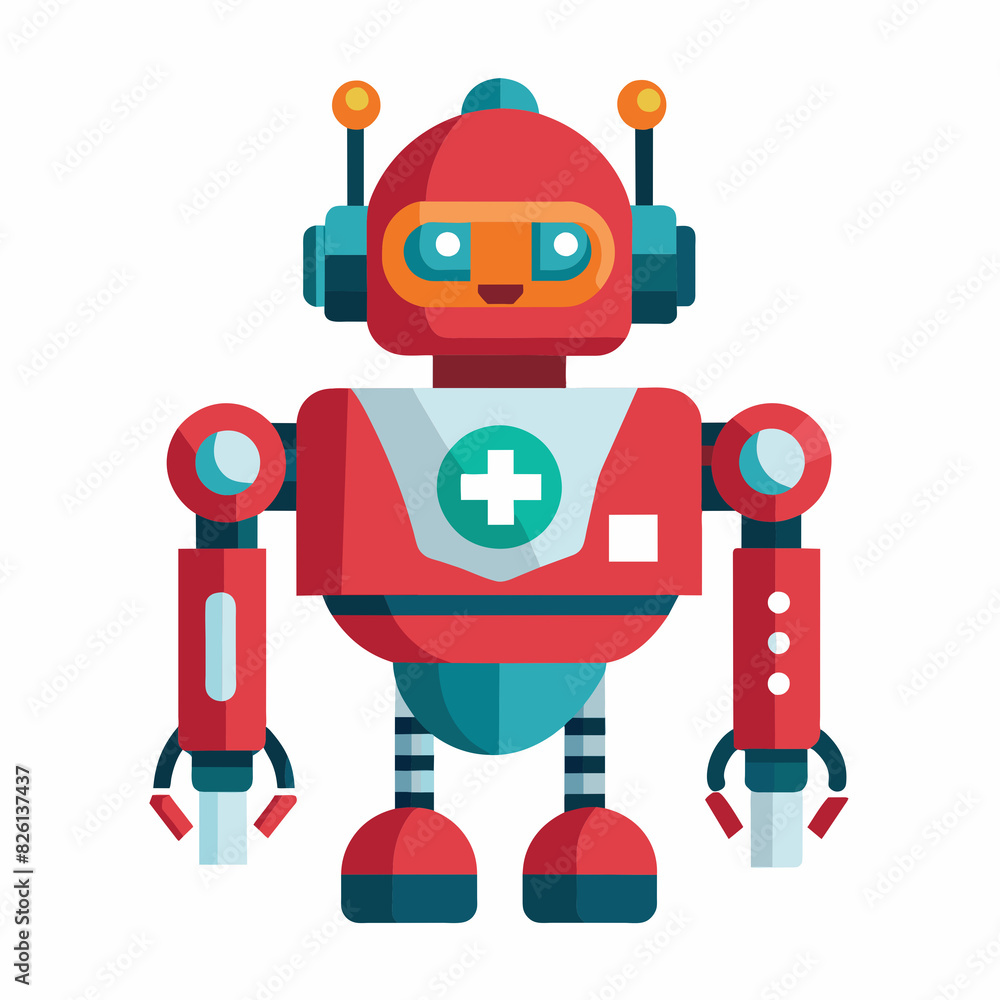 Poster modern medical robots for examining patients this robot has a mechanical arm that can move with agil