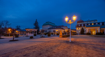 Frantiskovy lazne spa town during evening, UNESCO World Heritage Site, Western Bohemia, Czech...