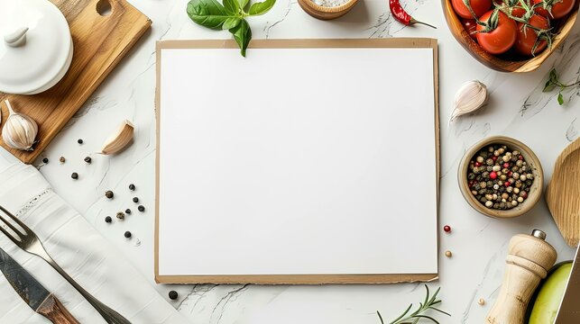 A blank restaurant menu card mockup on white background UHD wallpaper
