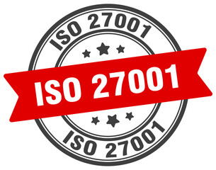 iso 27001 stamp. iso 27001 label on transparent background. round sign