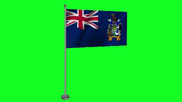 Flag of Tristan da Cunha footage video on Green Screen