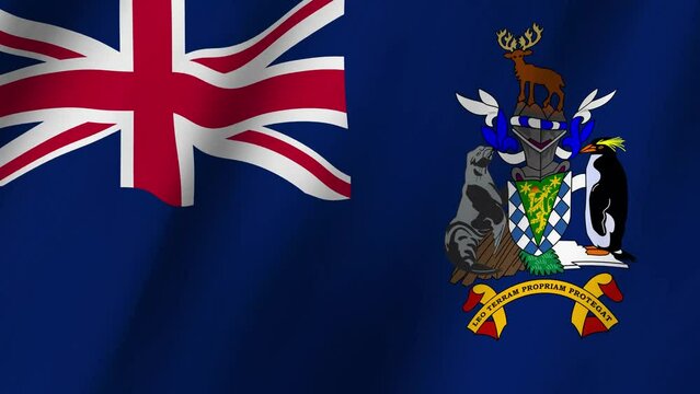 Flag of Tristan da Cunha footage video waving in wind 4K Animation