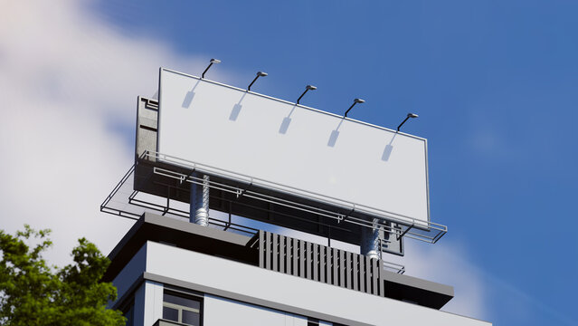 Billboard on top of building roof