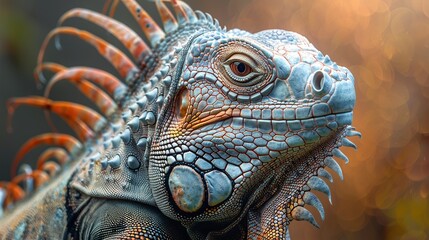 Fototapeta premium Stunning 3D Render of Iguana: Detailed Studio Photography