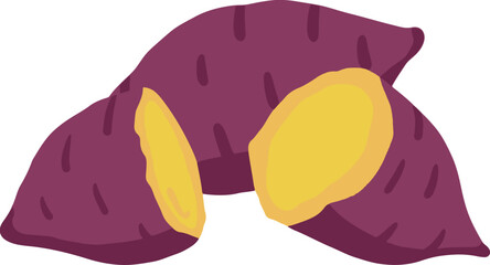 Purple sweet potato illustration, purple, sweet potato, health, food, nutrition, metatype, illustration, vector, potato,