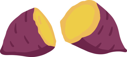 Purple sweet potato illustration, purple, sweet potato, health, food, nutrition, metatype, illustration, vector, potato,