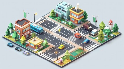 Road assets on light blue background UHD wallpaper