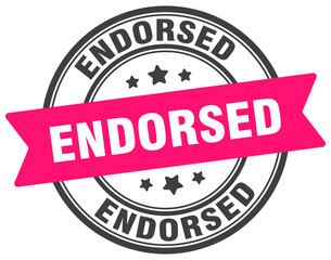 endorsed stamp. endorsed label on transparent background. round sign