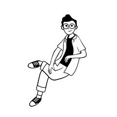 Character vectoring Sitting pose 
