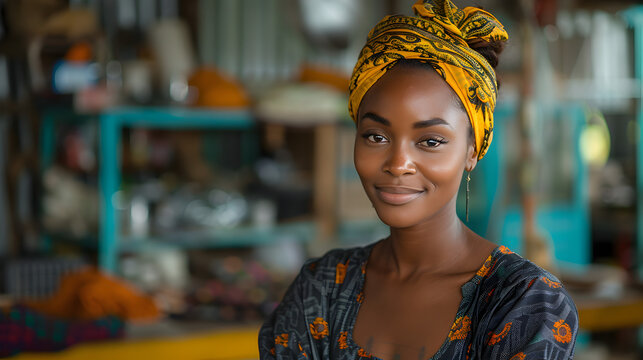 portraid of black woman working at shop