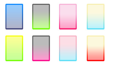 Translucent rectangles with a clear outline and gradient. Glass. Bright colours