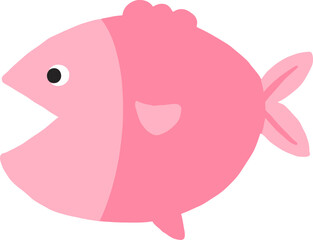 Cute pink fish illustration, cute, fish,
pink, illustration, children, vector,
